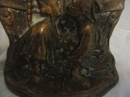 Bronze Bookends 'Kissing Asian Couple'