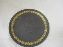 Wedgwood Black (6") Basalt 1971 'Mother' Plate w/Gilt Border