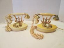 Two Retro Radio Shack "Cutie" Ivory Landline Phones