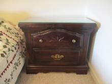 Pair of Burlington Dark Stain 2 Drawer Nightstands