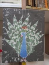 Peacock Wrapped Canvas