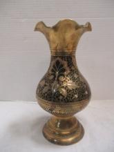 Brass Etched Vase