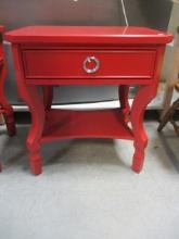 Safavieh Red Contemporary End Table w/Drawer & Shelf