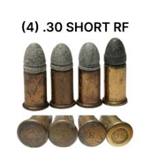 (4) .30 SHORT Rimfire Cartridges