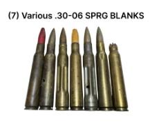 (7) .30-06 SPRG. - Various Blanks (See Photos)