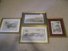 Four Charleston SC Framed and Matted Prints