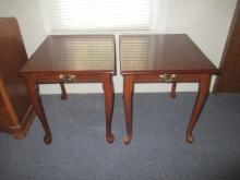 Two End Tables with Faux Drawers