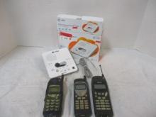 Digital Answering Machine, 3 Vintage Cell Phones