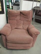 Dusty Rose Plaid Rocker Recliner