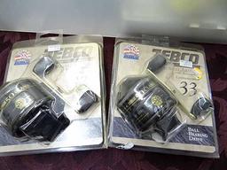 Fishing Tackle - New Old Stock (2) Zebco 33 Reels, 50th Anniv Models In Pkgs; Zebco & Langley Metal