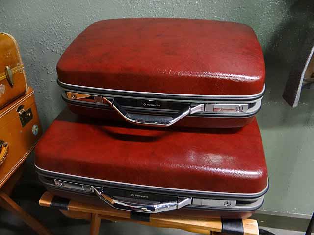 4 Vintage Suitcases  - Belber Neolite Some Stickers And Writing On Top, Samsonite With Some Sticker