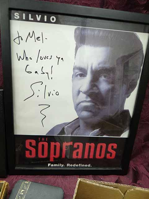 Vintage Collectibles: The Sopranos Silvio Autographed Glossy Poster, " To Mel - Who Loves Ya Baby! S