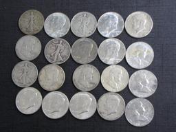 lot of 20 US silver half dollars