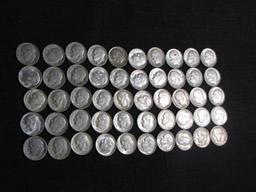 roll of 50 US silver dimes