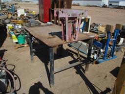 4'x6' Metal Table W/18-Ton Hydraulic Pipe Bender