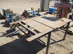 4'x6' Metal Table W/18-Ton Hydraulic Pipe Bender