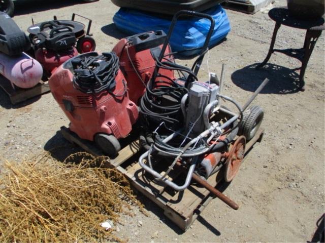 (2) Hilti VC40 Vacuums & Spraytech Paint Sprayers