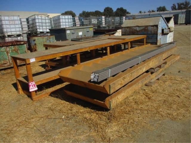 Lot Of (2) Wooden Shop Benches & (2) Wooden Stairs