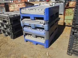 (4) Fold Down Plastic Crates W/Fork Holes