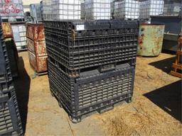 (2) Fold Down Plastic Crates W/Fork Holes