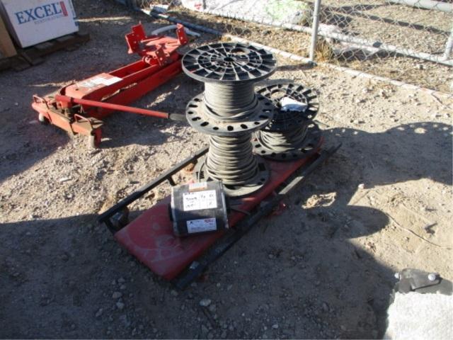 Lot Of (3) Rolls Of Electrical Wire & (1) Motor