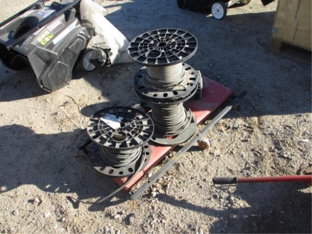 Lot Of (3) Rolls Of Electrical Wire & (1) Motor