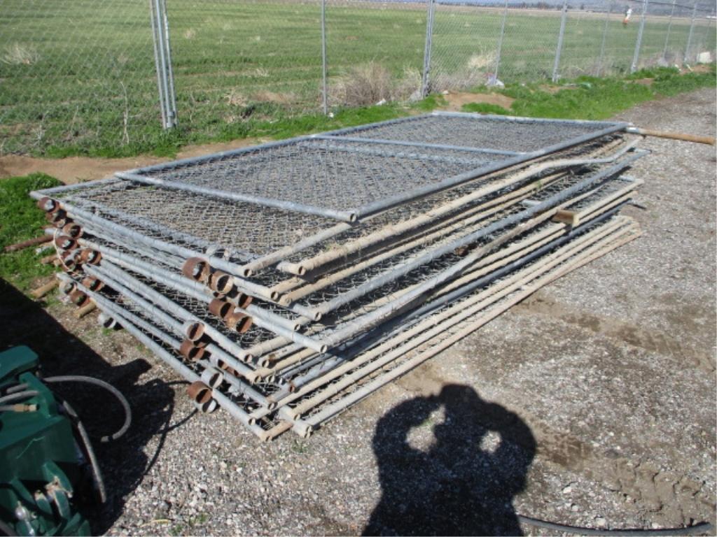 Lot Of (21) Chain Link Fence Section & (15) Posts,