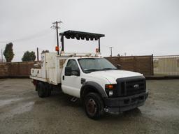 2008 Ford F550 XL S/A Flatbed Utility Truck,