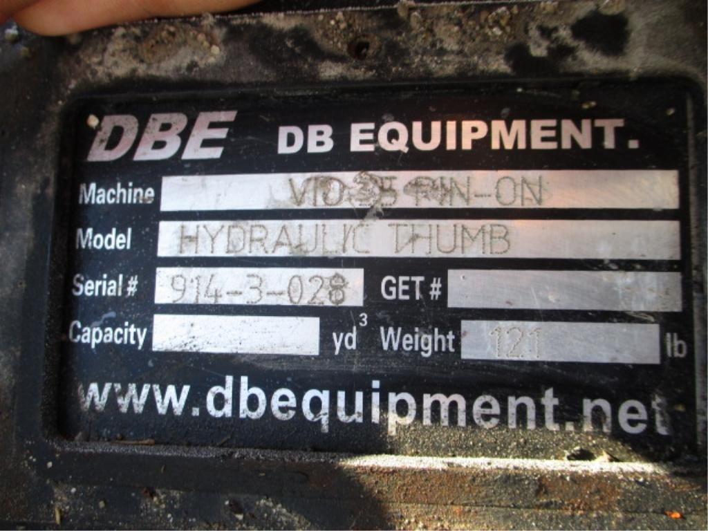 Unused DBE Pin-On Hydraulic Thumb Attachment,