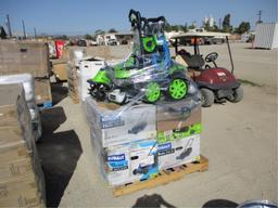 Pallet Of Lawn Mowers, Pressure Washers,