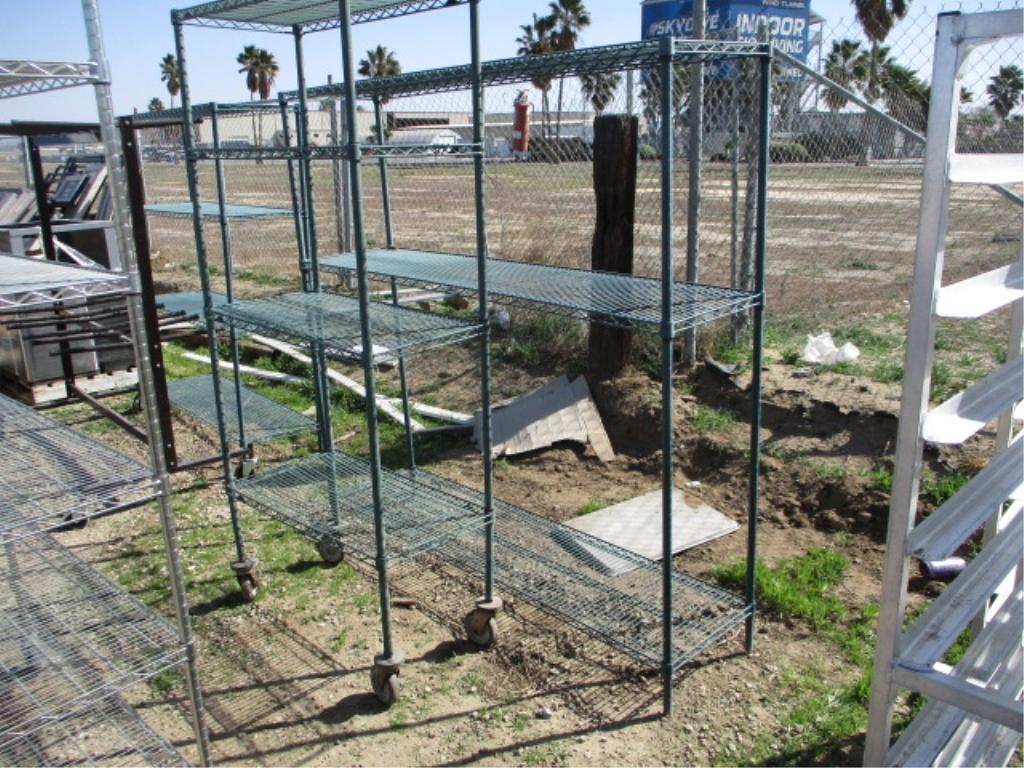 Lot Of (2) Metal Garden Shelves