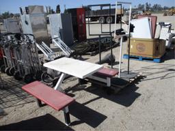 Lot Of Decorative Light Pole, Picnic Table,