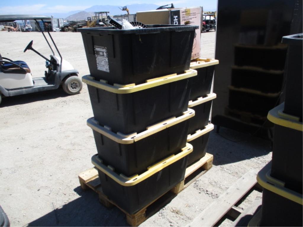 (7) Plastic Storage Bins W/Misc Items,