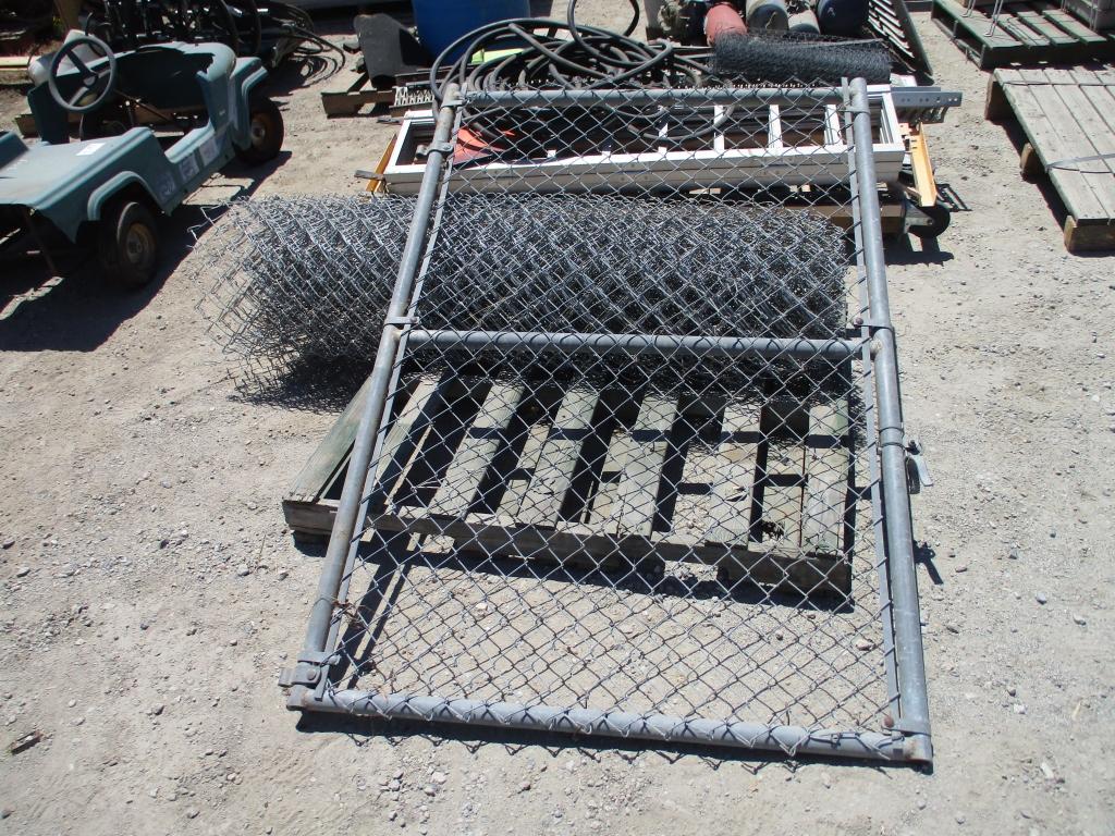 Lot Of Chain Link Fence & Gate Door