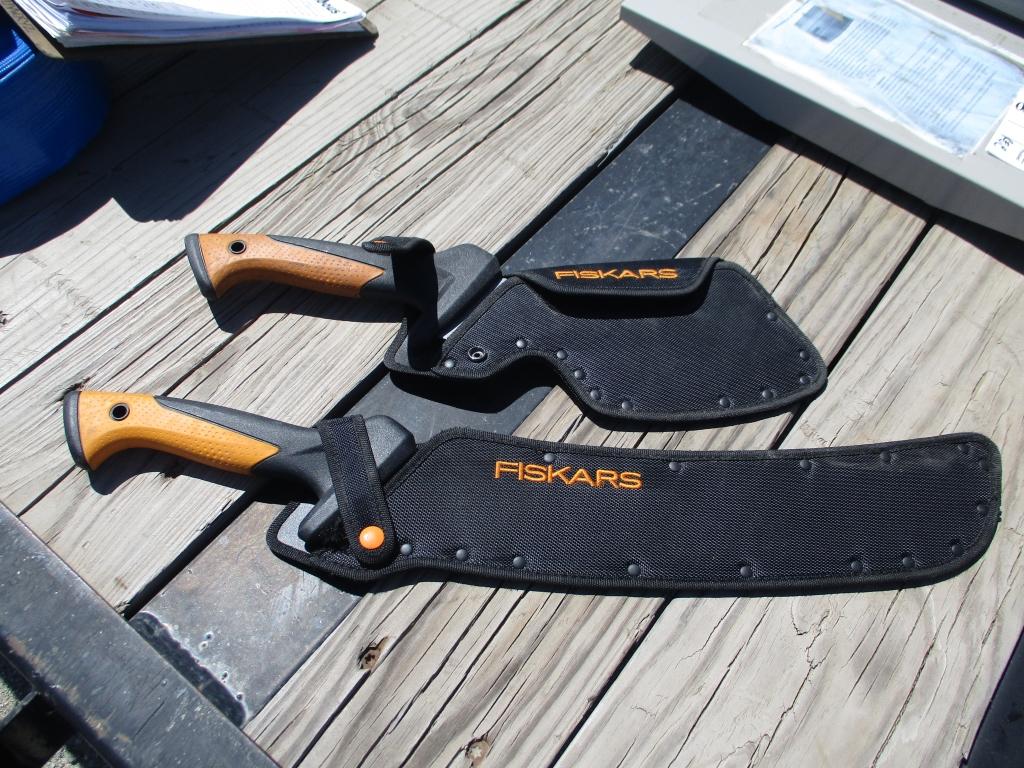 Lot Of Fiskars Hatchet & Machette