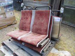 Lot Of (3) sets Of Double Bus Seats W/Brackets