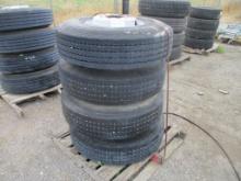Lot Of (4) Goodyear 11R 17.5HC Tires & Rims,