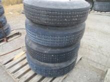 Lot Of (4) Goodyear 11R 17.5HC Tires & Rims,