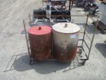 Lot Of (2) Steel Core Drill Bits & Metal Rack