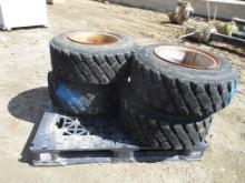 Lot Of (4) Equipment Rims & Tires,