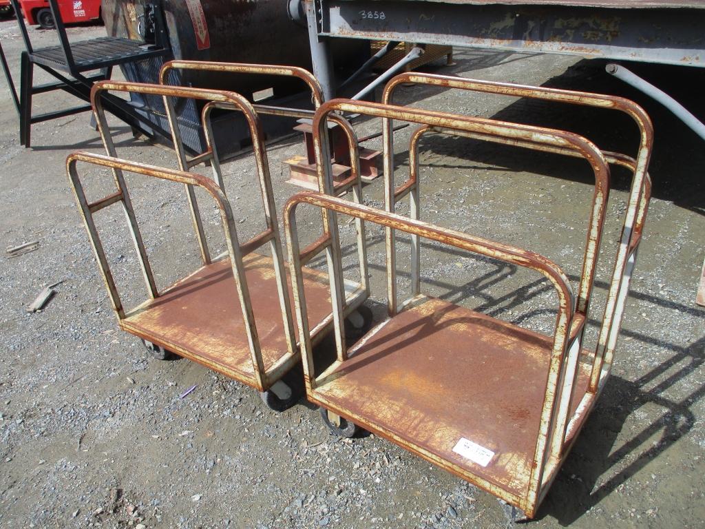 Lot Of (2) Rolling Lumber Carts