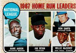 1968 TOPPS CARD #5 HOME RUN LEADERS / AARON