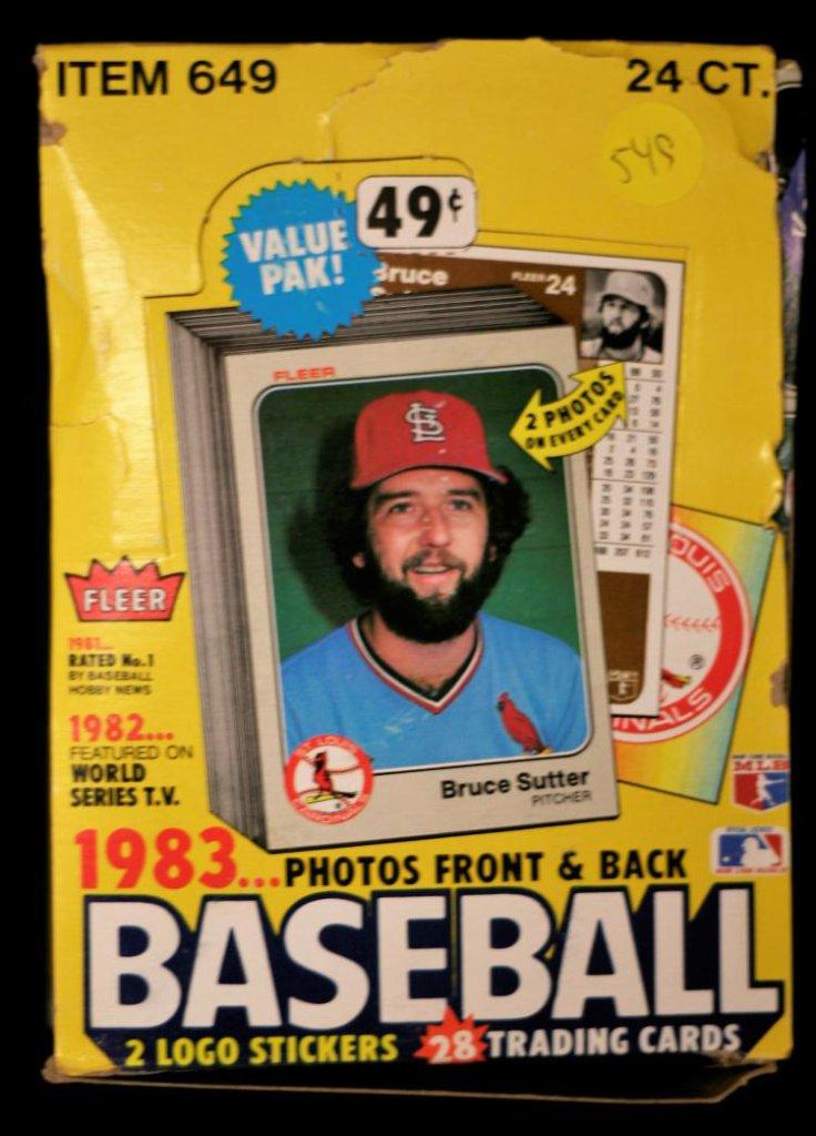 1983 FLEER BASEBALL CELLO PACK WAX BOX