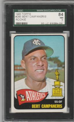 BERT CAMPANERIS 1965 TOPPS ROOKIE CARD #266 / GRADED