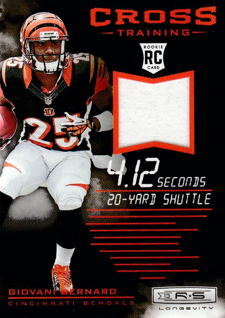 GIOVANI BERNARD 2013 ROOKIES AND STARS CROSS TRAINING ROOKIE JERSEY CARD