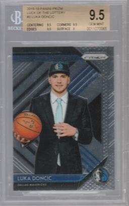 LUKA DONCIC 2018/19 PANINI PRIZM LUCK OF THE LOTTERY ROOKIE CARD #3 / GRADED