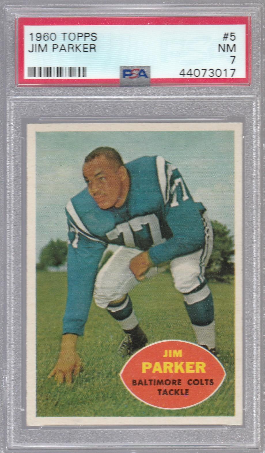 JIM PARKER 1960 TOPPS CARD #5 / GRADED