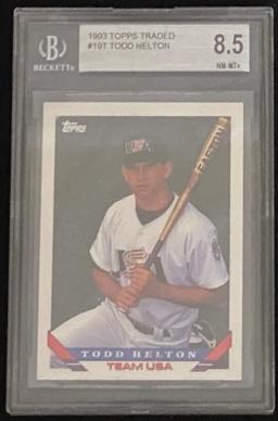 TODD HELTON 1993 TOPPS TRADED ROOKIE CARD #19T / GRADED