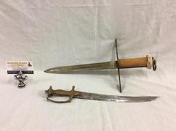 collection of 2 small vintage hand crafted daggers / knives
