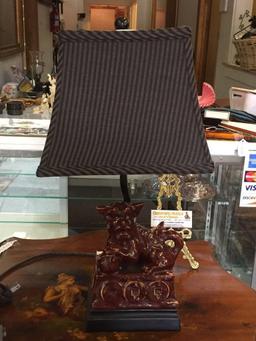 Vintage Asian inspired foo dog living room lamp